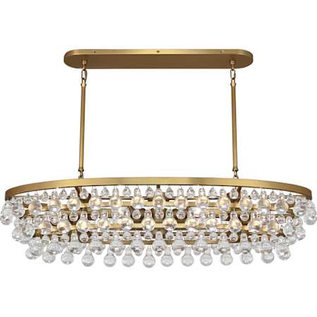 Robert Abbey Bling 8 Light 43" Wide Linear Chandelier Antique Brass