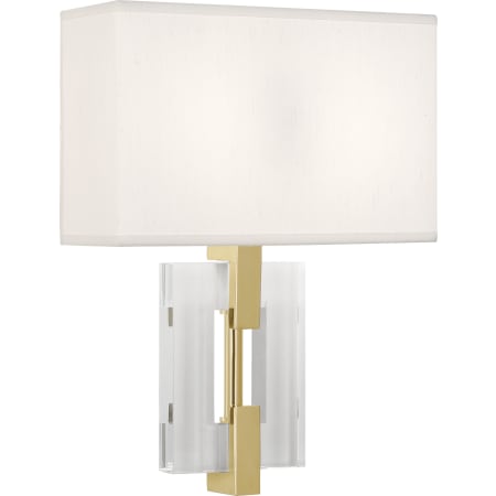 Robert Abbey Lincoln 2 Light 16" Tall Wall Sconce with Silk Shade Modern Brass / Clear