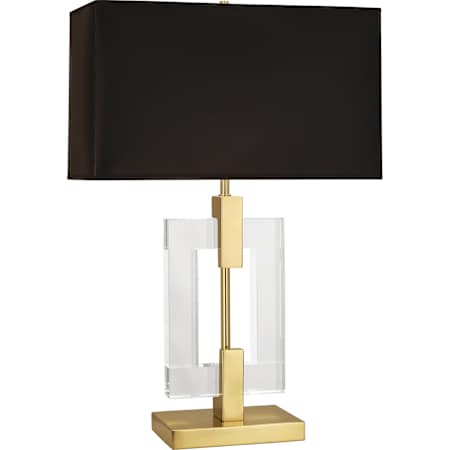Robert Abbey Lincoln 29" Tall Buffet Table Lamp with Black Paper Shade Modern Brass / Crystal