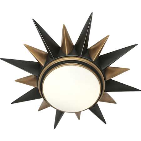 Robert Abbey Cosmos 2 Light 20" Wide Flush Mount Ceiling Fixture with Frosted Glass Shade Deep Patina Bronze / Warm Brass
