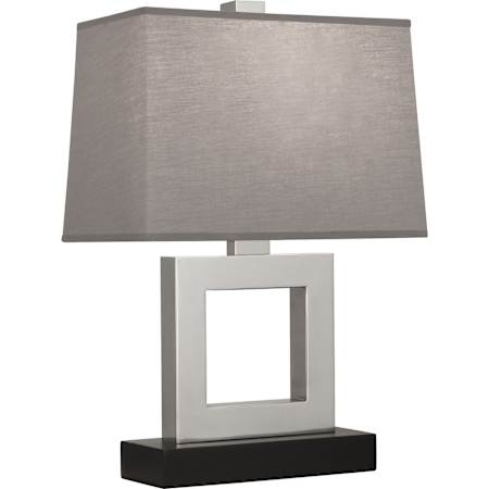 Robert Abbey Doughnut 21" Tall Buffet Table Lamp with Gray Fabric Shade Antique Silver