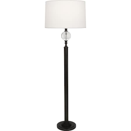 Robert Abbey Celine 63" Tall Torchiere Floor Lamp with Dupioni Silk Shade Deep Patina Bronze / Crystal