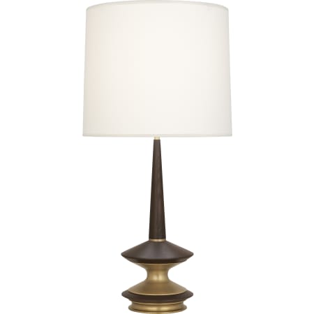 Robert Abbey Fletcher 35" Table Lamp with Fondine Fabric Shade Warm Brass / Dark Walnut