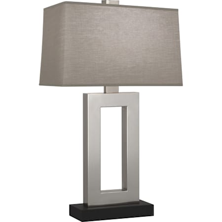 Robert Abbey Doughnut 30" Tall Buffet Table Lamp with Gray Fabric Shade Antique Silver