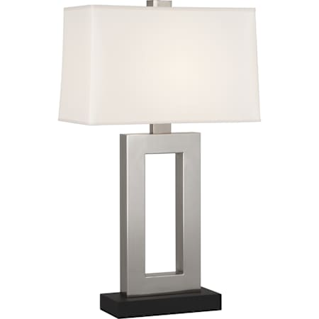 Robert Abbey Doughnut 30" Tall Buffet Table Lamp with Snowflake Fabric Shade Antique Silver