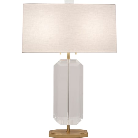 Robert Abbey Jacqueline 2 Light 30" Tall Buffet Table Lamp with Linen Shade Modern Brass / Lucite Crystal
