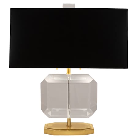 Robert Abbey Jacqueline 2 Light 22" Tall Buffet Table Lamp with Satin Black Paper Shade Modern Brass / Lucite Crystal