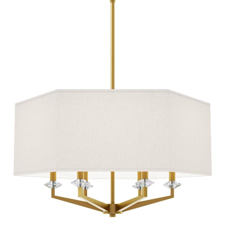 Robert Abbey Jacqueline 6 Light 30" Wide Pendant Modern Brass / Oyster Linen