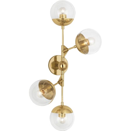 Robert Abbey Celeste 4 Light 32" Tall Wall Sconce with Clear Glass Shades Modern Brass