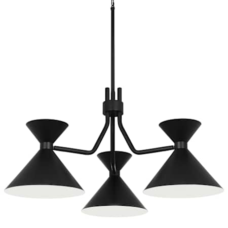 Robert Abbey Cinch 3 Light 36" Wide Chandelier Matte Black