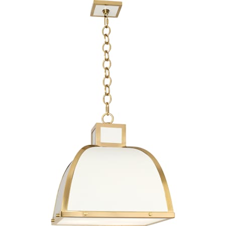 Robert Abbey Ranger 3 Light 18" Wide Pendant Glossy White / Modern Brass