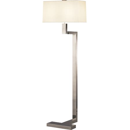 Robert Abbey Doughnut 2 Light 53" Tall Arc Floor Lamp with Snowflake Fabric Shade Antique Silver
