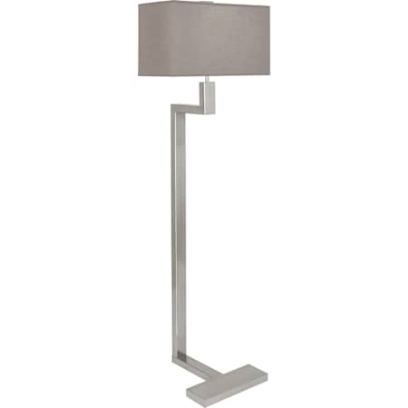 Robert Abbey Doughnut 2 Light 53" Tall Arc Floor Lamp with Gray Fabric Shade Antique Silver