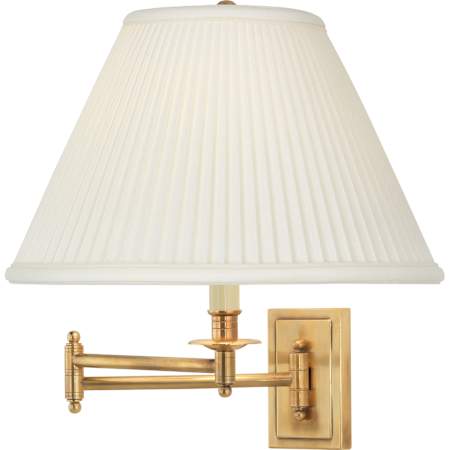 Robert Abbey Kinetic 15" Tall Wall Sconce with Pleated White Fabric Shade Antique Brass