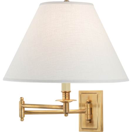 Robert Abbey Kinetic 15" Tall Wall Sconce with Oyster Linen Shade Antique Brass