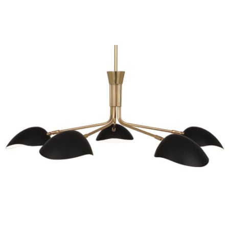 Robert Abbey Racer 5 Light 50" Chandelier Modern Brass