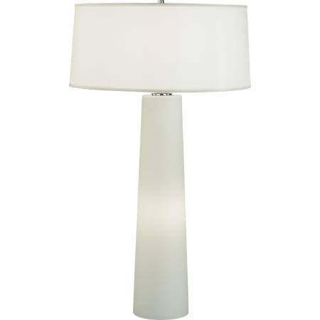 Robert Abbey Olinda 34" Column Table Lamp with a White Organza Shade Frosted Glass