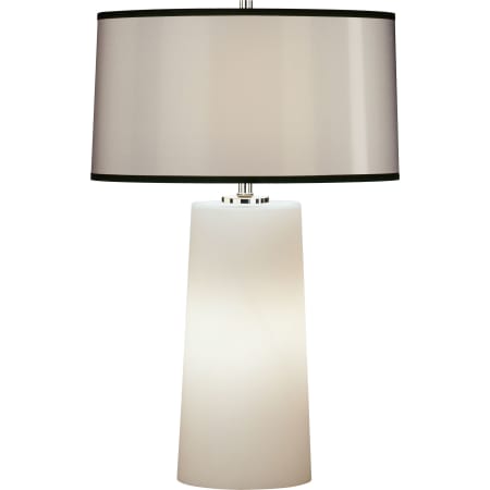 Robert Abbey Olinda 23" Column Table Lamp with a Black Organza Shade Frosted Glass