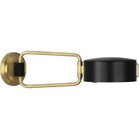 Robert Abbey Simon 5" Tall Wall Sconce Satin Black / Modern Brass