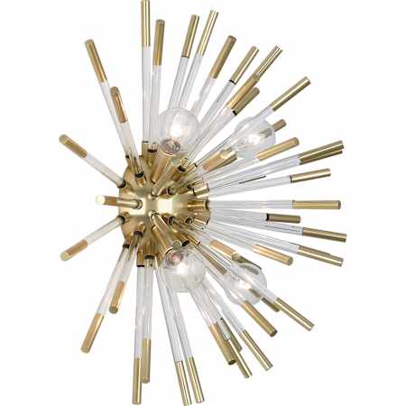 Robert Abbey Andromeda 4 Light 18" Tall Wall Sconce Modern Brass / Lucite Acrylic Rods