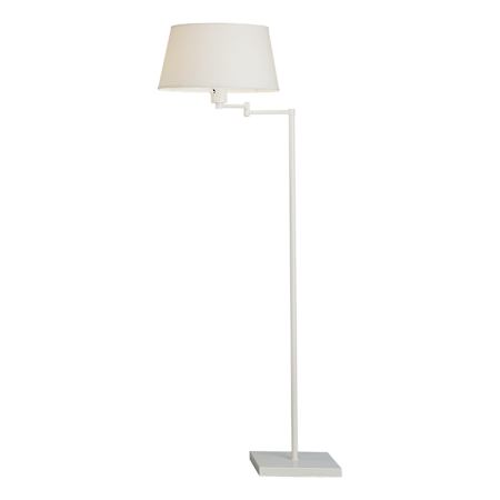 Robert Abbey Real Simple 56" Tall Swing Arm Floor Lamp with White Paper Shade Stardust White