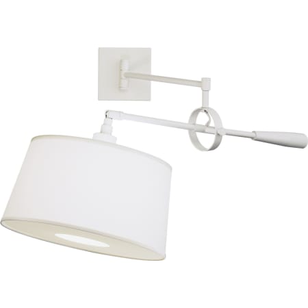 Robert Abbey Real Simple 15" Boom Arm Wall Sconce with a Monte Blanc Shade Stardust White