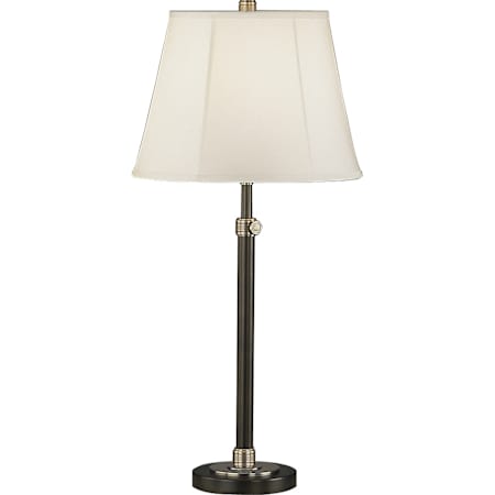 Robert Abbey Bruno 26" Tall Buffet Table Lamp with Ivory Fabric Shade Lead Bronze / Ebonized Nickel