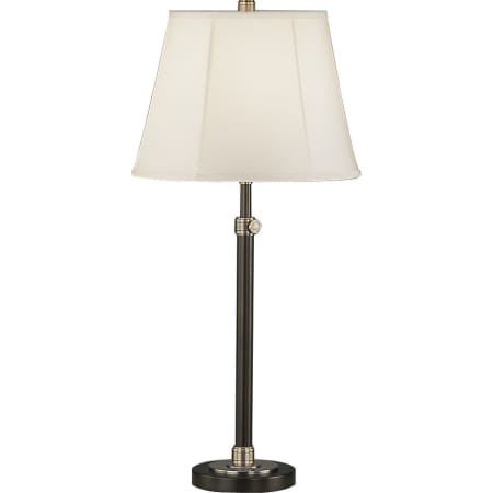 Robert Abbey Bruno 26" Adjustable Buffet Table Lamp with a White Microfiber Shade Lead Bronze / Nickel