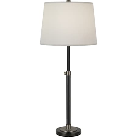 Robert Abbey Bruno 26" Tall Buffet Table Lamp with Fondine Fabric Shade Lead Bronze / Ebonized Nickel