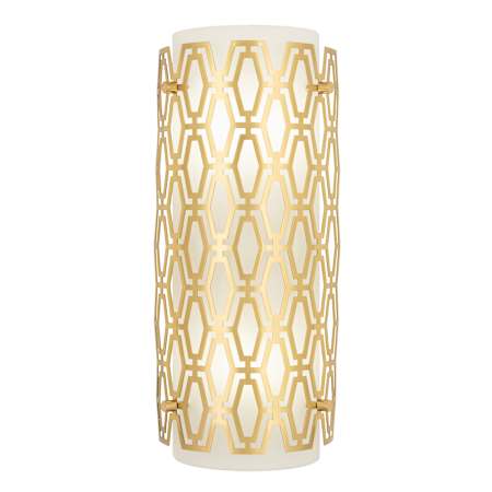 Robert Abbey Marcel 2 Light 15" Tall Wall Sconce with Frosted Glass Shade Modern Brass / Frost Cas White