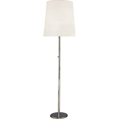 Robert Abbey Rico Espinet Buster 80" Tall Torchiere Floor Lamp with Fondine Fabric Shade Polished Nickel
