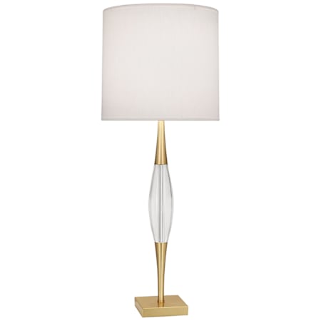 Robert Abbey Juno 37" Tall Buffet Table Lamp with Dupioni Silk Shade Modern Brass / Lucite Crystal
