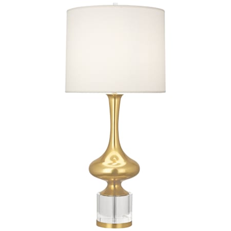 Robert Abbey Jeannie 34" Tall Vase Table Lamp with White Fabric Shade Modern Brass / Lucite Crystal
