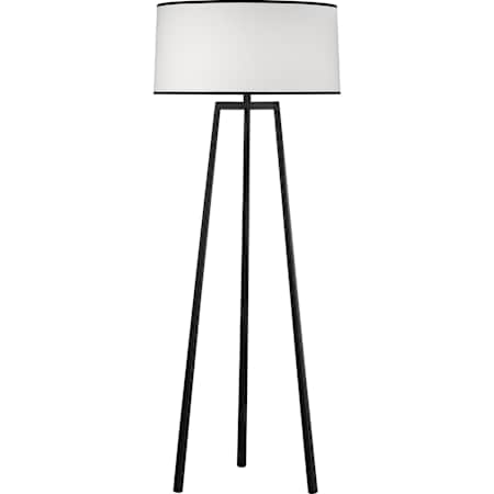Robert Abbey Rico Espinet Shinto 63" Tall Tripod Floor Lamp with Fabric Shade Wrought Iron