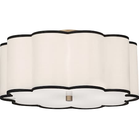 Robert Abbey Axis 4 Light 20" Wide Semi-Flush Drum Ceiling Fixture with White Fabric Shade Aged Brass