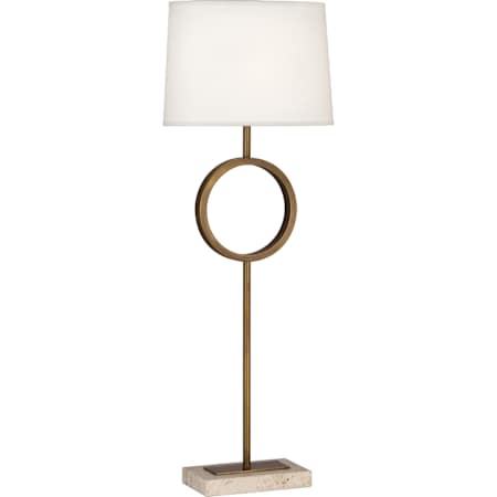 Robert Abbey Logan 30" Tall Buffet Table Lamp with Fondine Fabric Shade Aged Brass