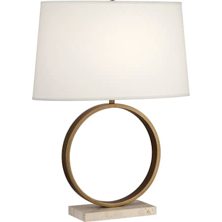 Robert Abbey Logan 25" Tall Buffet Table Lamp with Fondine Fabric Shade Aged Brass