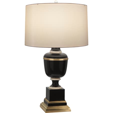 Robert Abbey Annika 30" Tall Buffet Table Lamp with Spindrift Snowflake Shade Black Lacquer / Natural Brass / Ivory Crackle