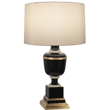 Robert Abbey Annika 24" Tall Buffet Table Lamp with Spindrift Snowflake Shade Black Lacquer / Natural Brass / Ivory Crackle