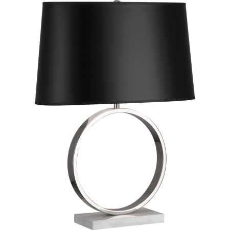 Robert Abbey Logan 25" Novelty Table Lamp with a Carrara Marble Base and Opaque Parchment Shade Polished Nickel