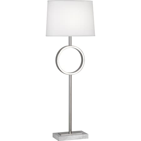 Robert Abbey Logan 30" Tall Buffet Table Lamp with White Fabric Shade Polished Nickel