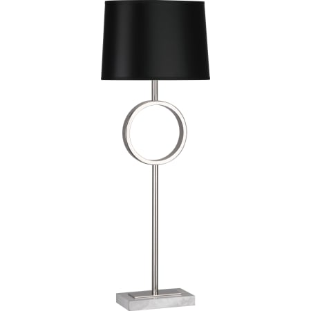 Robert Abbey Logan 30" Novelty Table Lamp with a Carrara Marble Base and Opaque Parchment Shade Polished Nickel