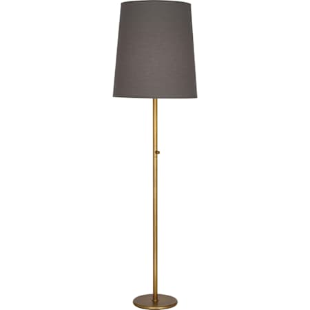 Robert Abbey Rico Espinet Buster 80" Tall Torchiere Floor Lamp with Gray Fabric Shade Aged Brass