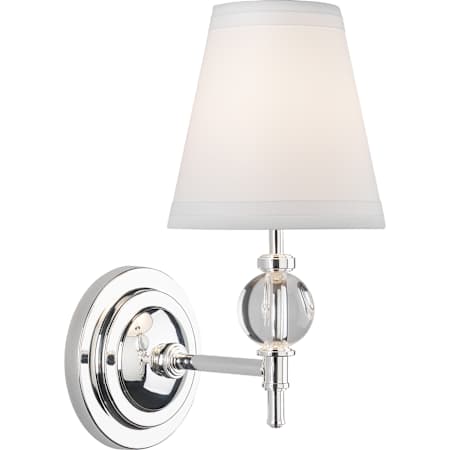Robert Abbey The Muses 12" Tall Wall Sconce with White Paper Shade Lead Crystal / Silver Plate