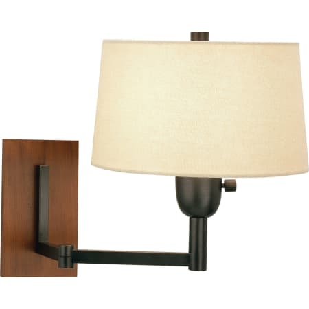 Robert Abbey Wonton 13" Tall LED Wall Sconce with Linen Shade Deep Patina Bronze / Cherry