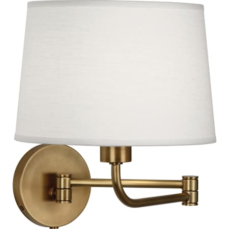 Robert Abbey Koleman 14" Tall Wall Sconce with Linen Shade Aged Brass