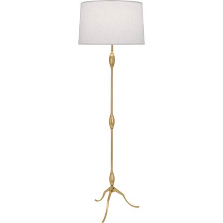 Robert Abbey Grace 64" Tall Torchiere Floor Lamp with Oyster Linen Shade Modern Brass