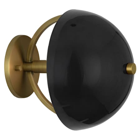 Robert Abbey Mavisten Edition Copernica 9" Tall LED Wall Sconce Lacquer Burnish Brass / Black Metal
