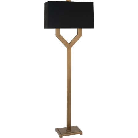 Robert Abbey Valerie 2 Light 63" Tall Buffet Floor Lamp with Black Shade Vintage Brass