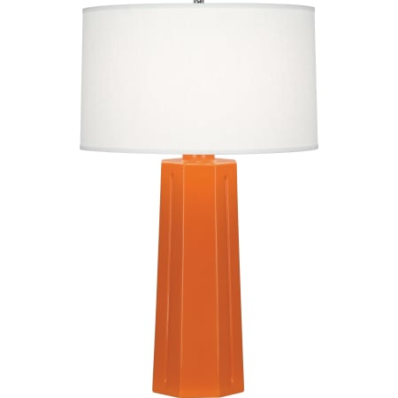 Robert Abbey Mason 26" Column Table Lamp with a Linen Shade Pumpkin